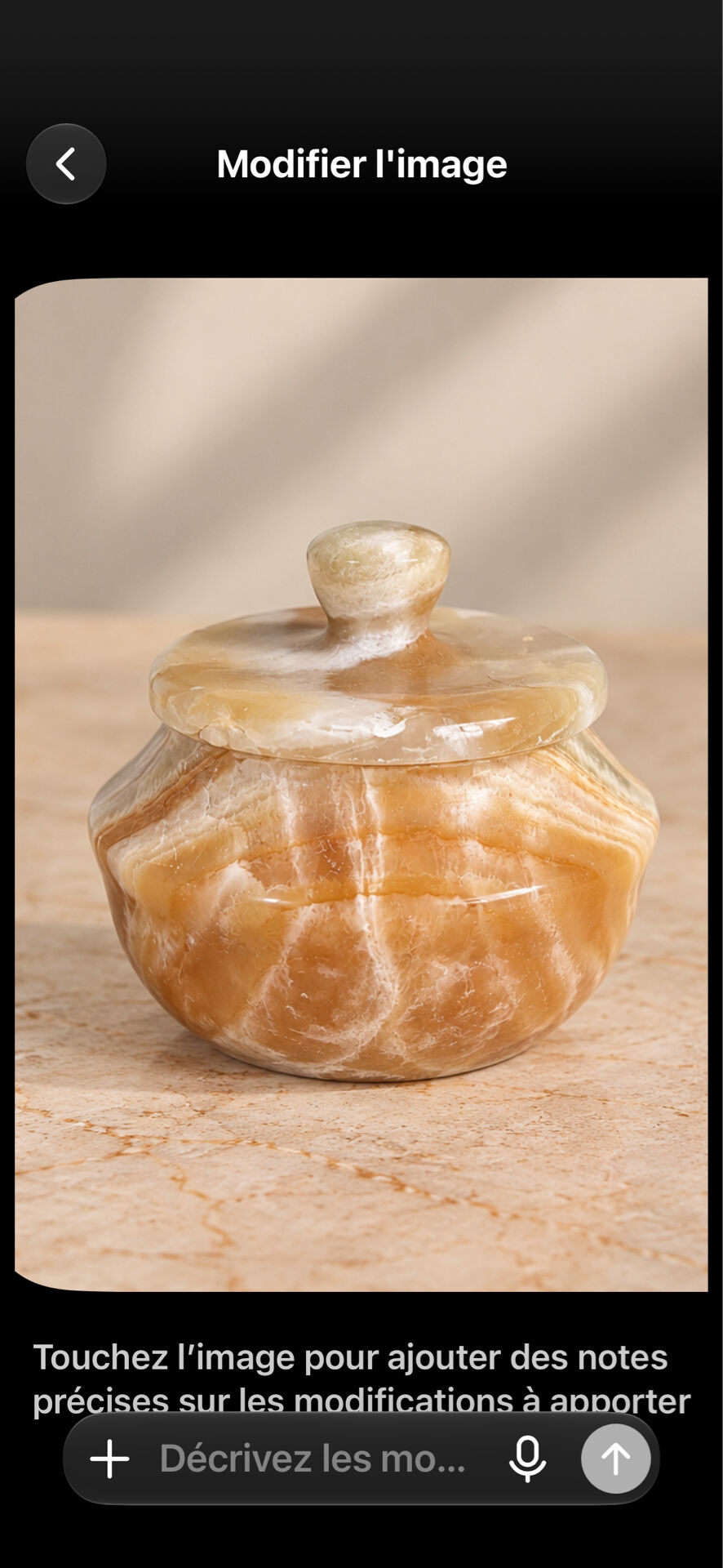 Small vintage box in honey and cream onyx – Jewellery box