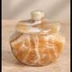Small vintage box in honey and cream onyx – Jewellery box