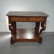 French trumeau / side table 1830s / inlay wood / mirror