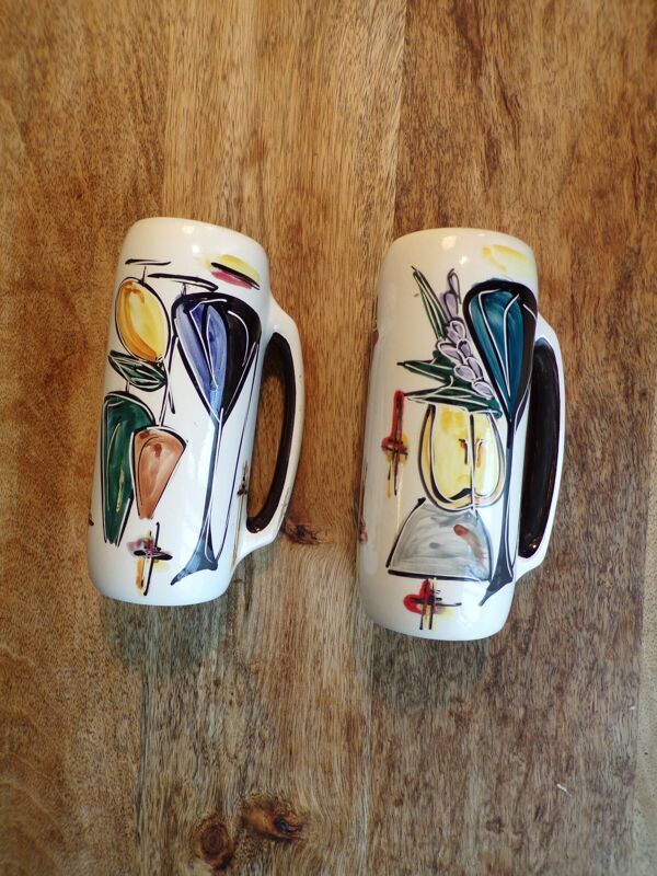 Duo de vases italiens graphiques