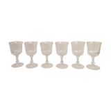 6 chiseled glass foot glasses