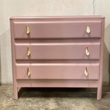Vintage 1960 pink restored chest of drawers