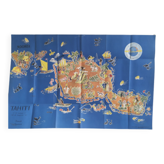 Carte vintage de Tahiti