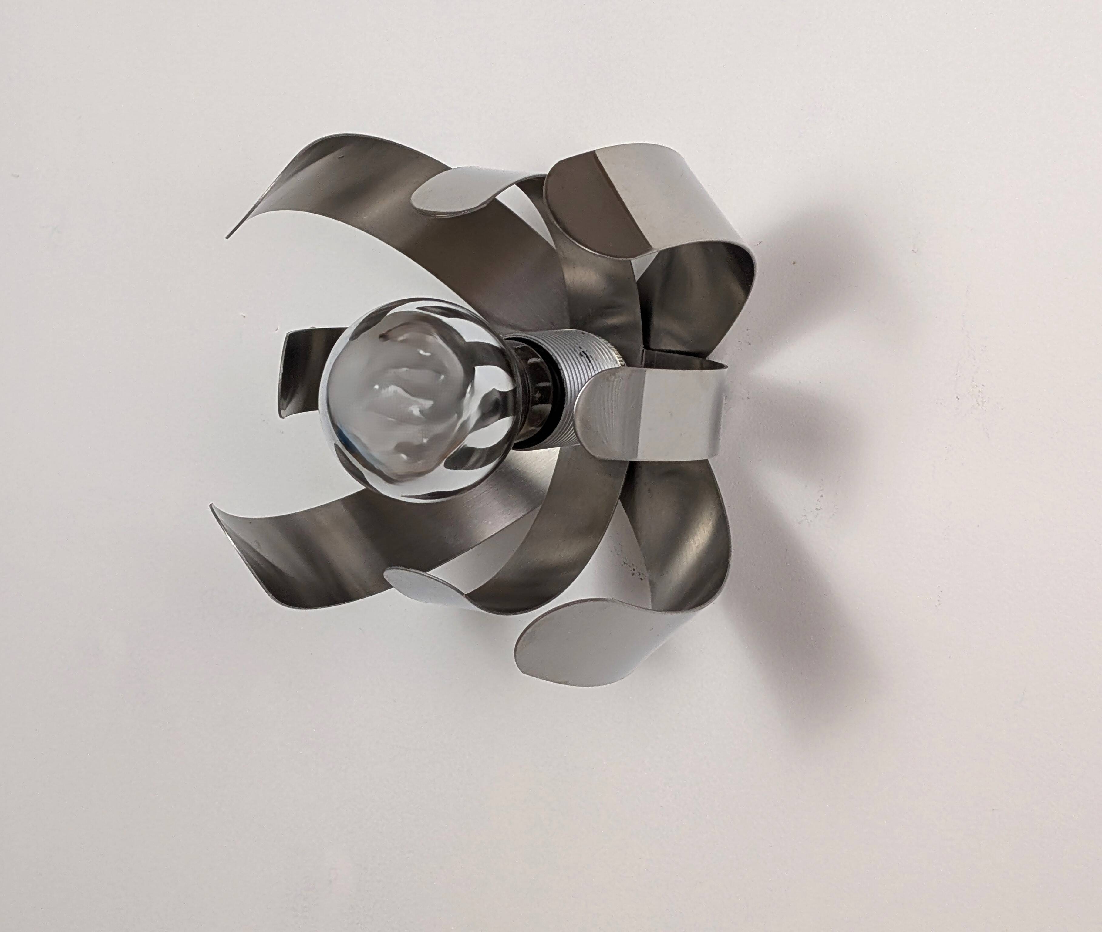 Chrome flower wall light