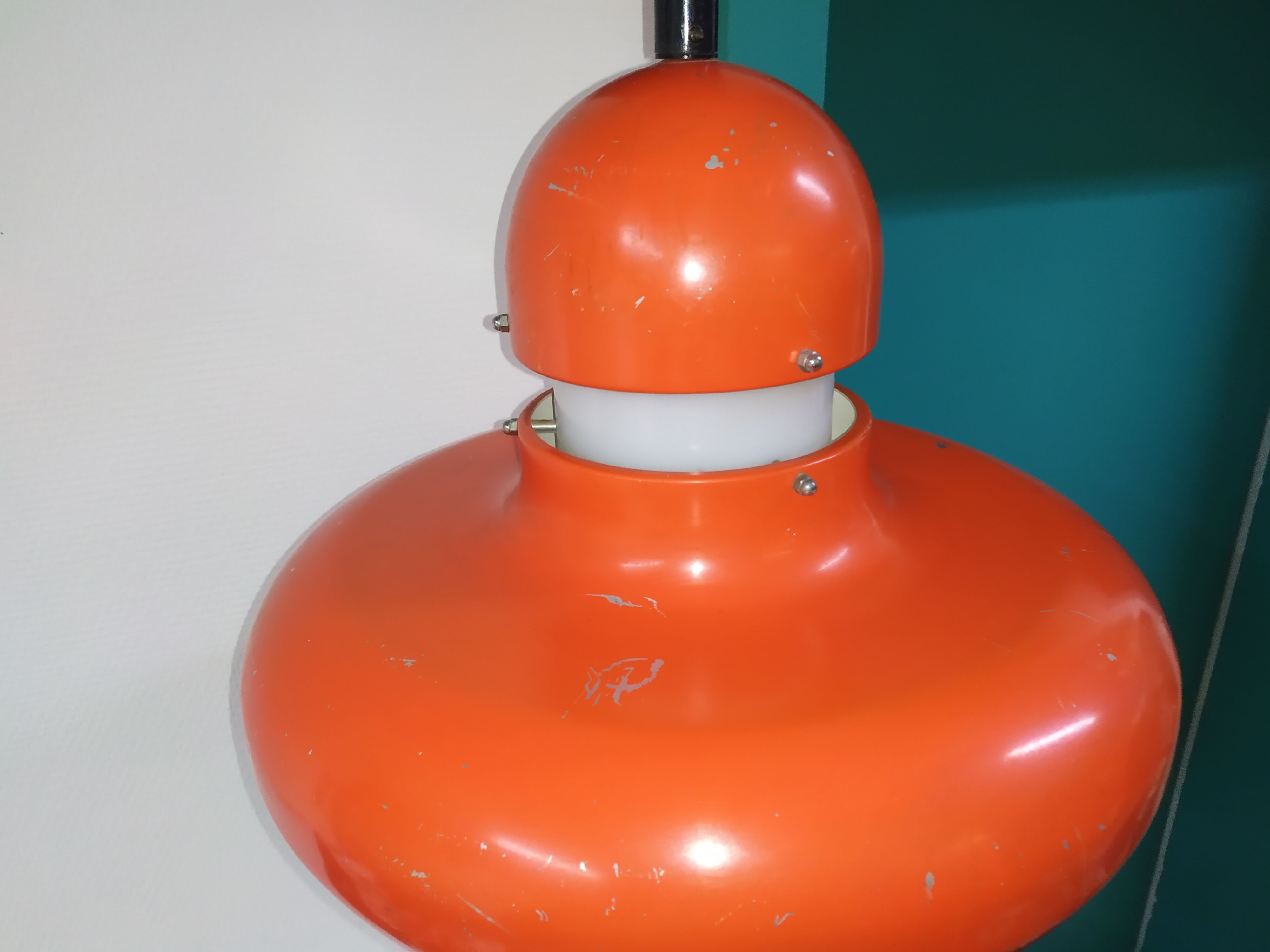 Orange suspension lamp