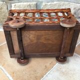 Small wicker wheeled cart