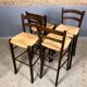 Tabouret de bar 4x vintage jonc brocante