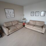 2 beige Alcantara Roche Bobois sofas