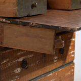 Swedish drop-leaf desk, antique – Scandinavian folk furniture – year 1783