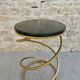 Spring-shaped end table in gold metal