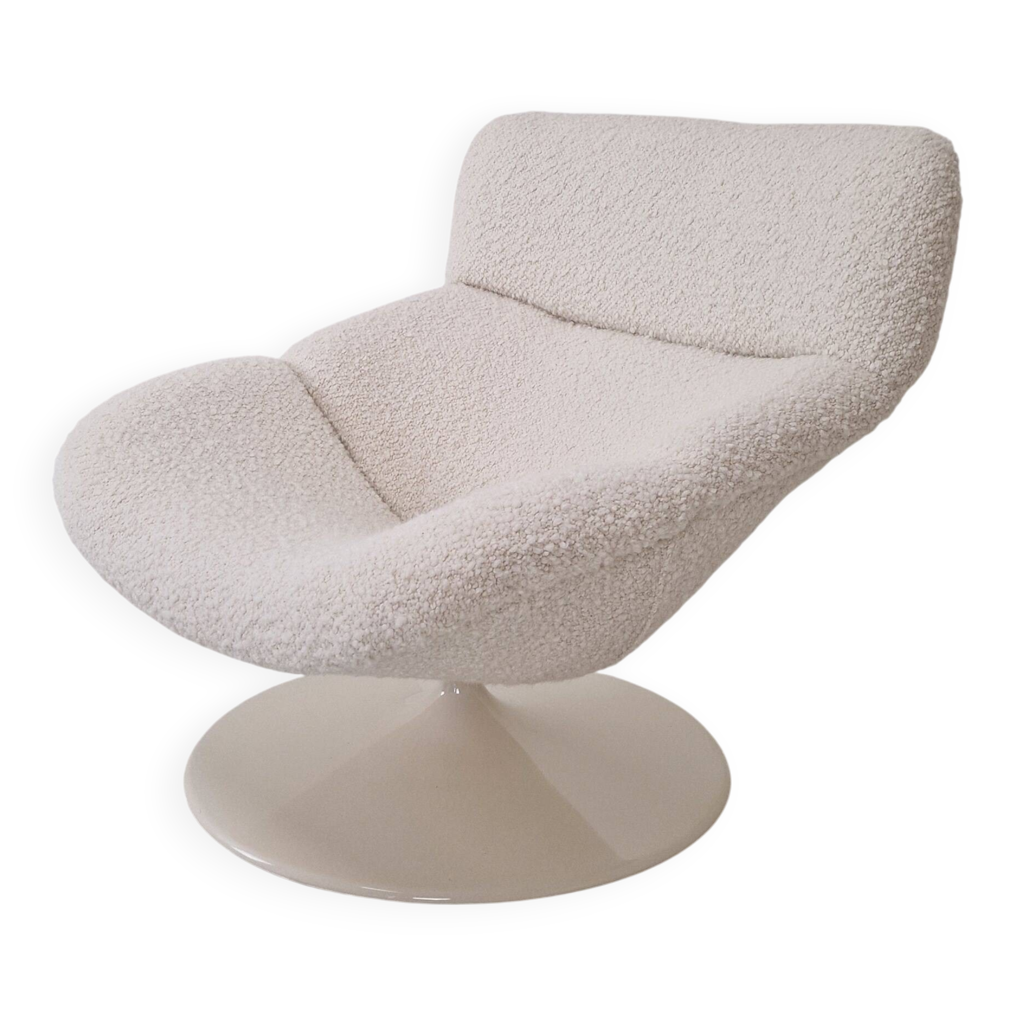 Restored Artifort F518 Lounge Chair by Geoffrey Harcourt in Bouclé Fabric,