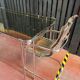 Vintage Italian table with tubular frame and smoked glass, 1970