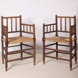 Pair of bobbin chairs