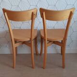 Lot de 2 chaises bistrot en bois clair