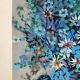Blue flowers in celebration, oil on canvas signed Jacques Rouquier.