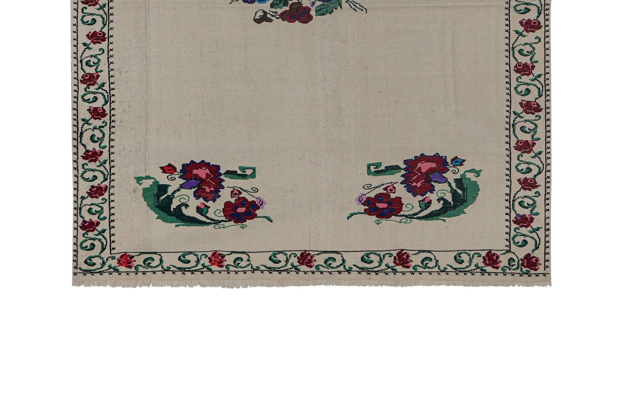 Vintage Turkish kilim handwoven 167x198 cm