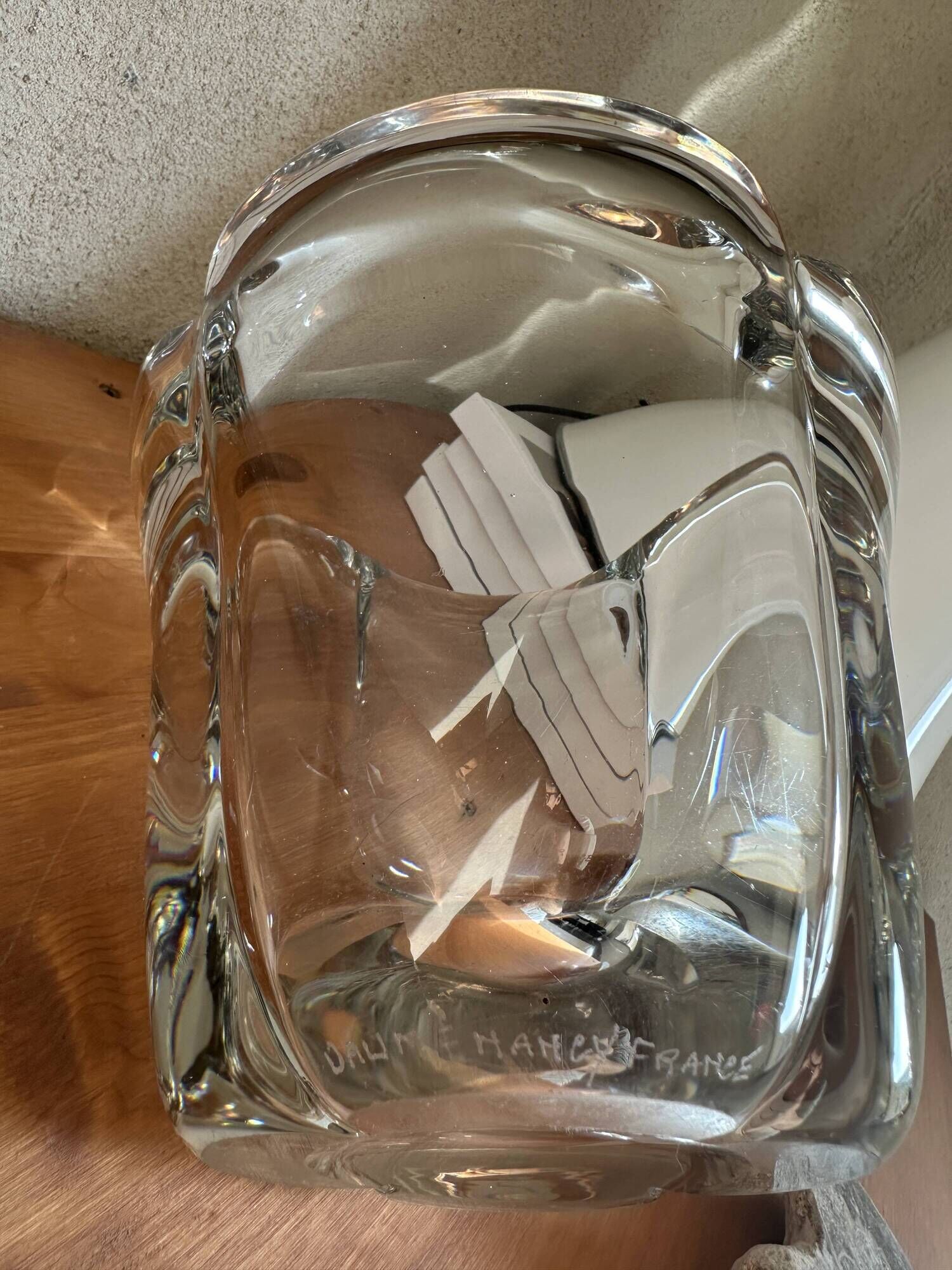 Daum nancy transparent white vase