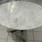 Table à manger marbre blanc de Carrare vintage 1970