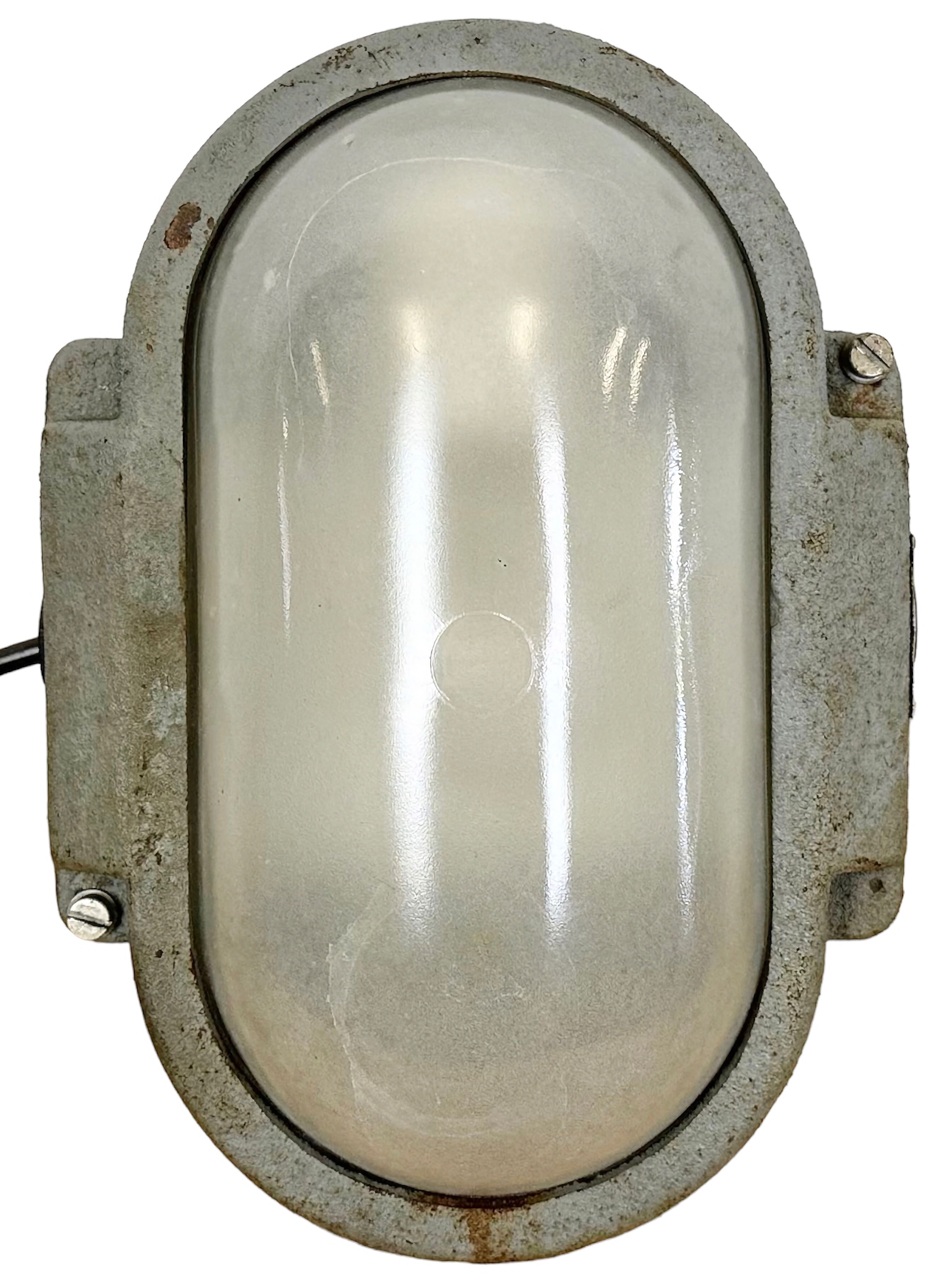 Grey Industrial Cast Iron Wall Light from Elektrosvit, 1960s