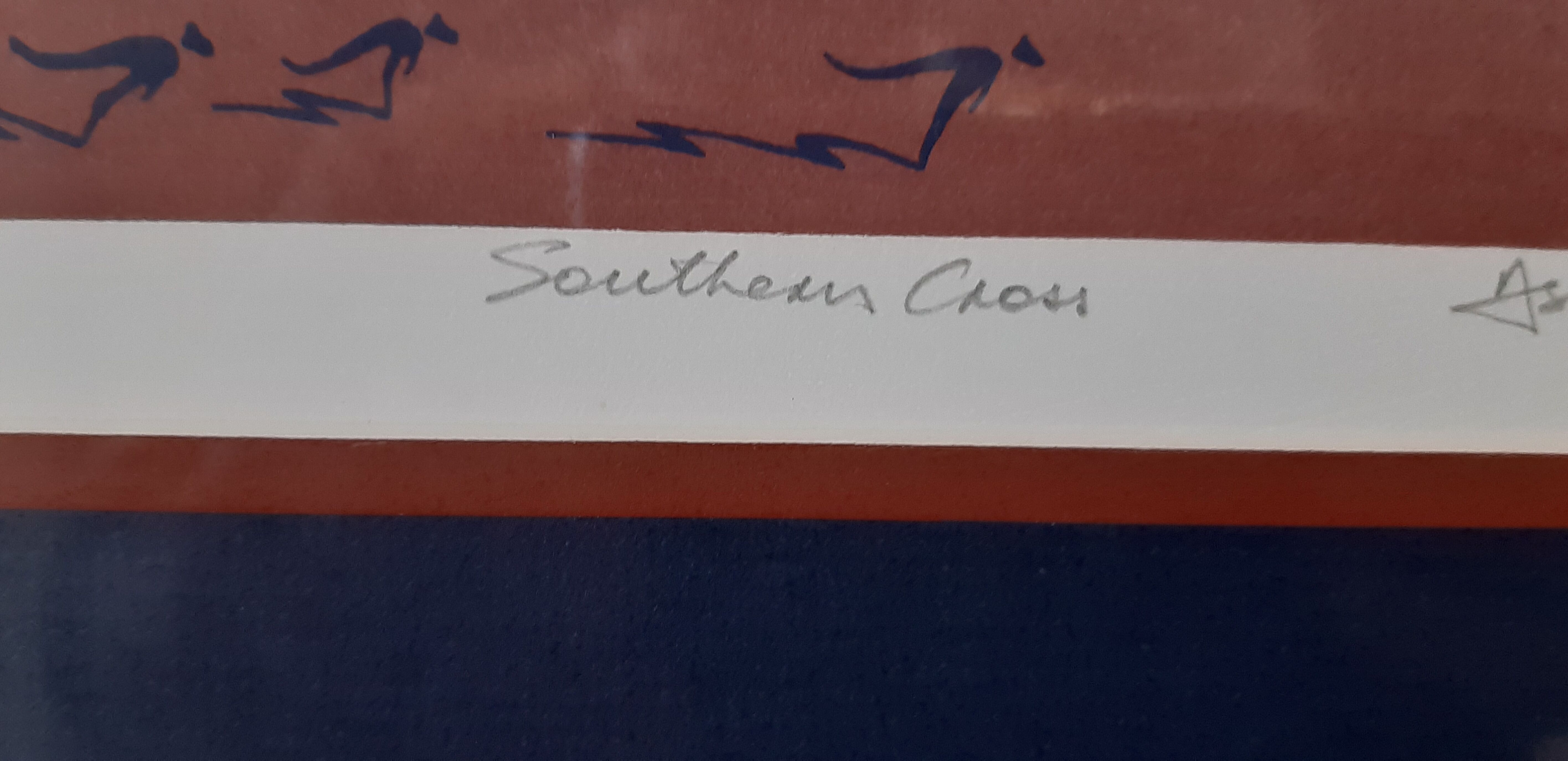 Engraving Signed by Aschley Manluy " Southern Cross "