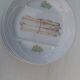 6 porcelain asparagus plates signed L'Hirondelle