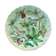Old onnaing dabbling plat 2 birds pecking grapes