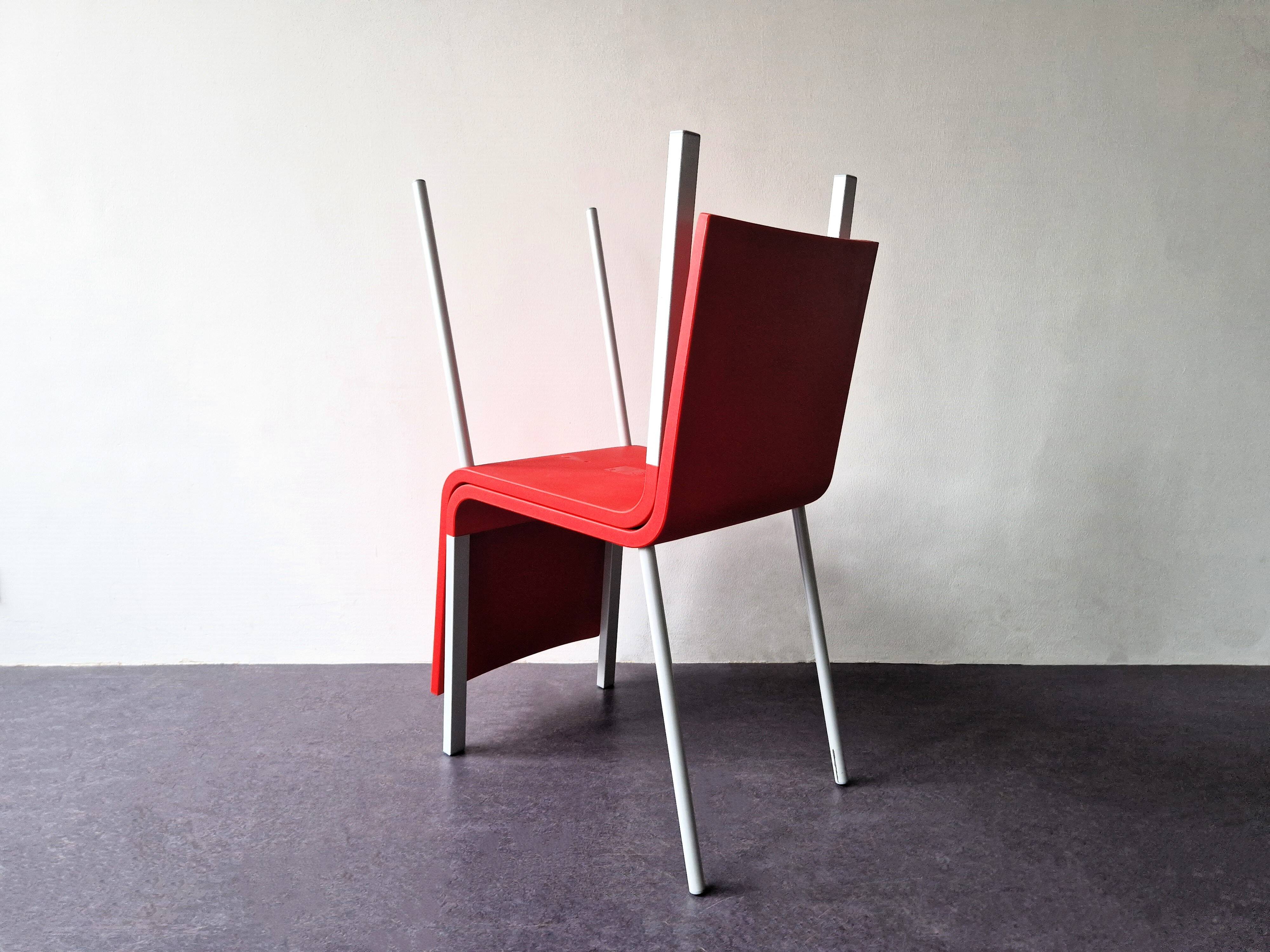Ensemble de 2 chaises rouges .03 de Maarten van Severen pour Vitra, Suisse 1998