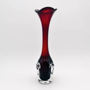 Vase Bo Borgström Åseda Glassworks Jack in the Pulpit Red 31cm 1960