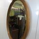 Oval mirror in blond Walnut former 58x92cm