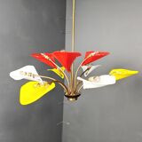 Vintage multi colour italian chandelier, 1960s