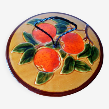 plateau à fromage Vallauris thème oranges année 1970