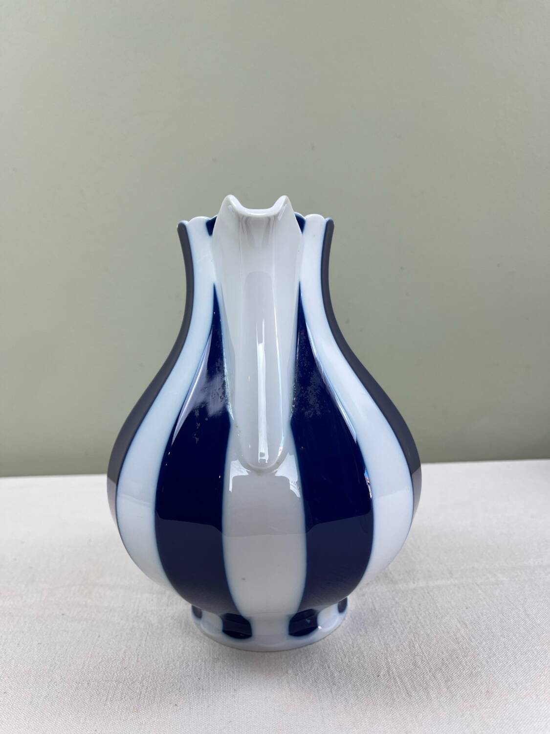 Cobalt striped carafe