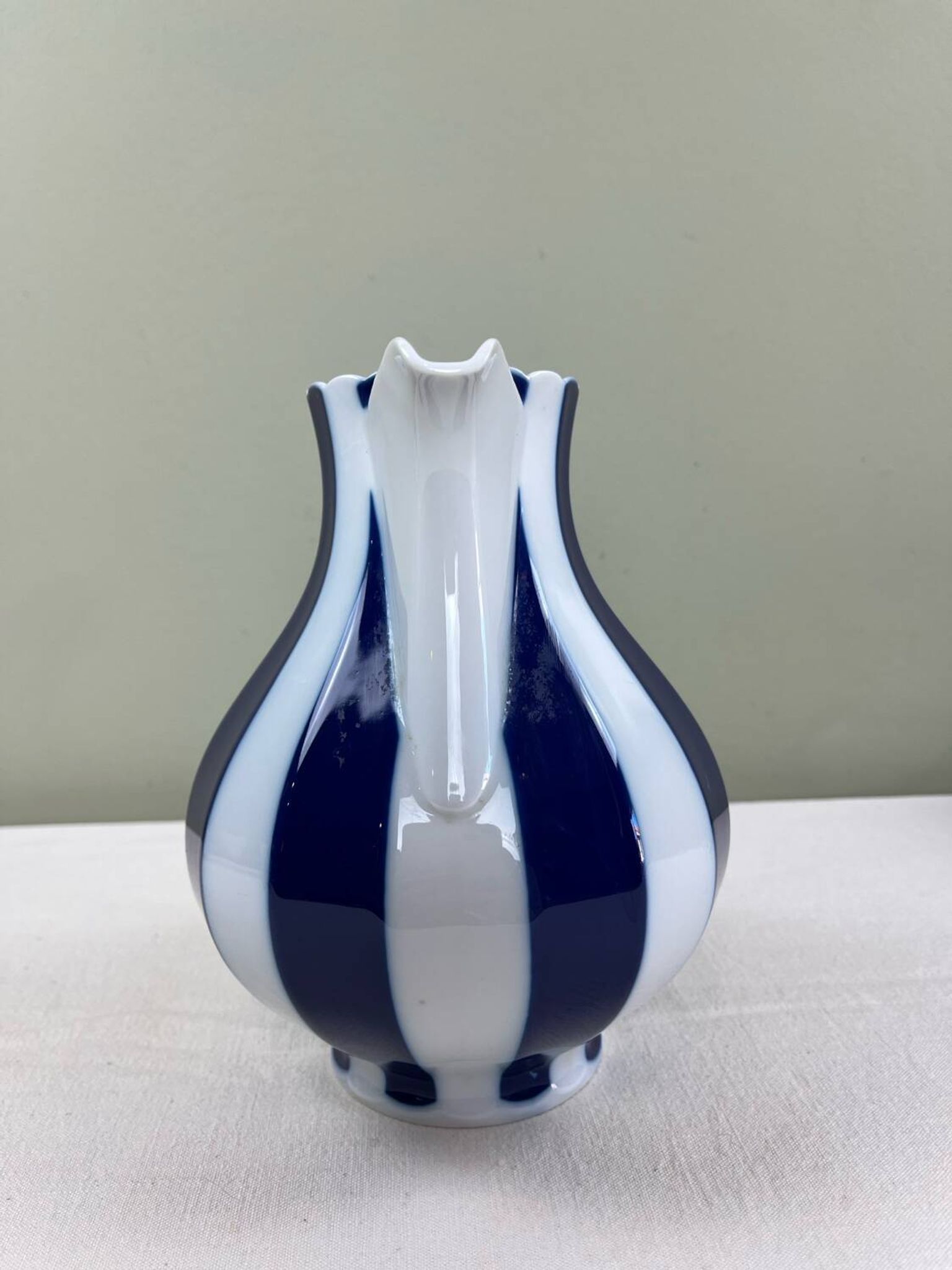 Cobalt striped carafe