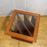 Mid century retro vintage teak coffee table with magazine rack or record 1960
