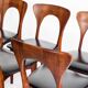 Suite de 6 chaises "Pierre". Palissandre. Niels Koefoed. Danemark, 60s