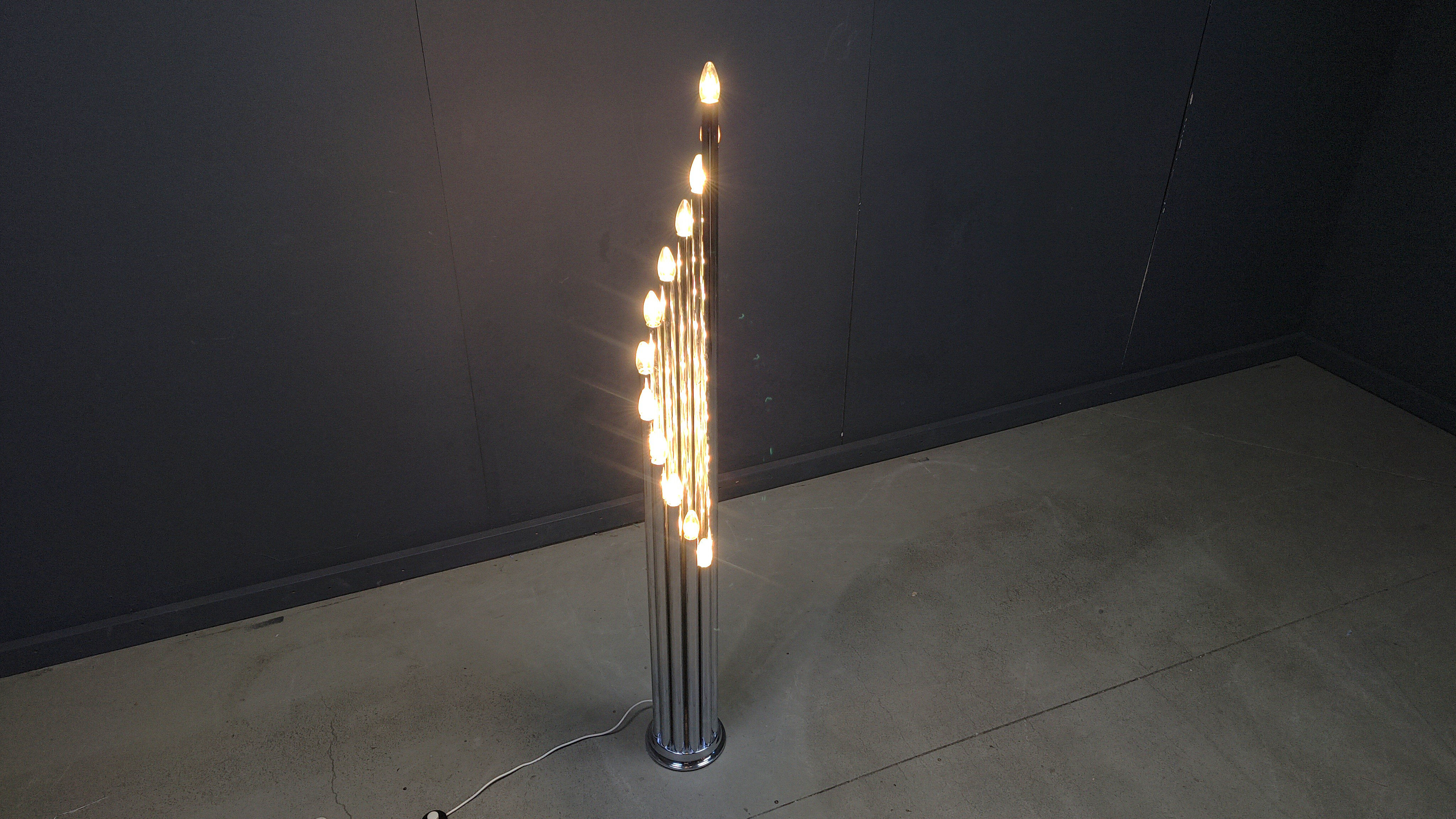 Vintage Italian chrome floor lamp, 1970s