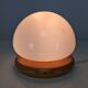 Mushroom lamp, white opaline on pine base