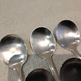 6 silver-plated ice cream scoops, goldsmith Frionnet, pearl decor