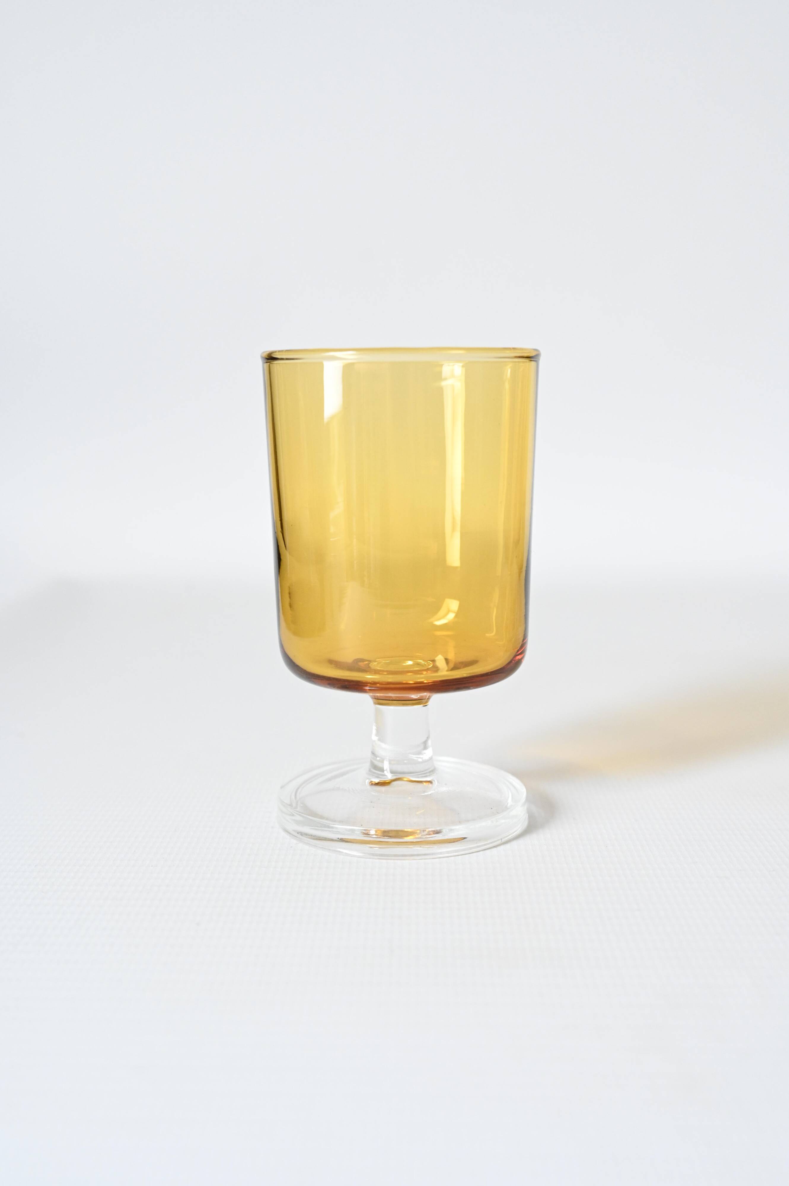 6 Cristal d'Arques Luminarc Sweden amber glasses