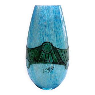 Vase François-Théodore LEGRAS (1839-1916) "Vimoutiers" wheel-engraved 1900