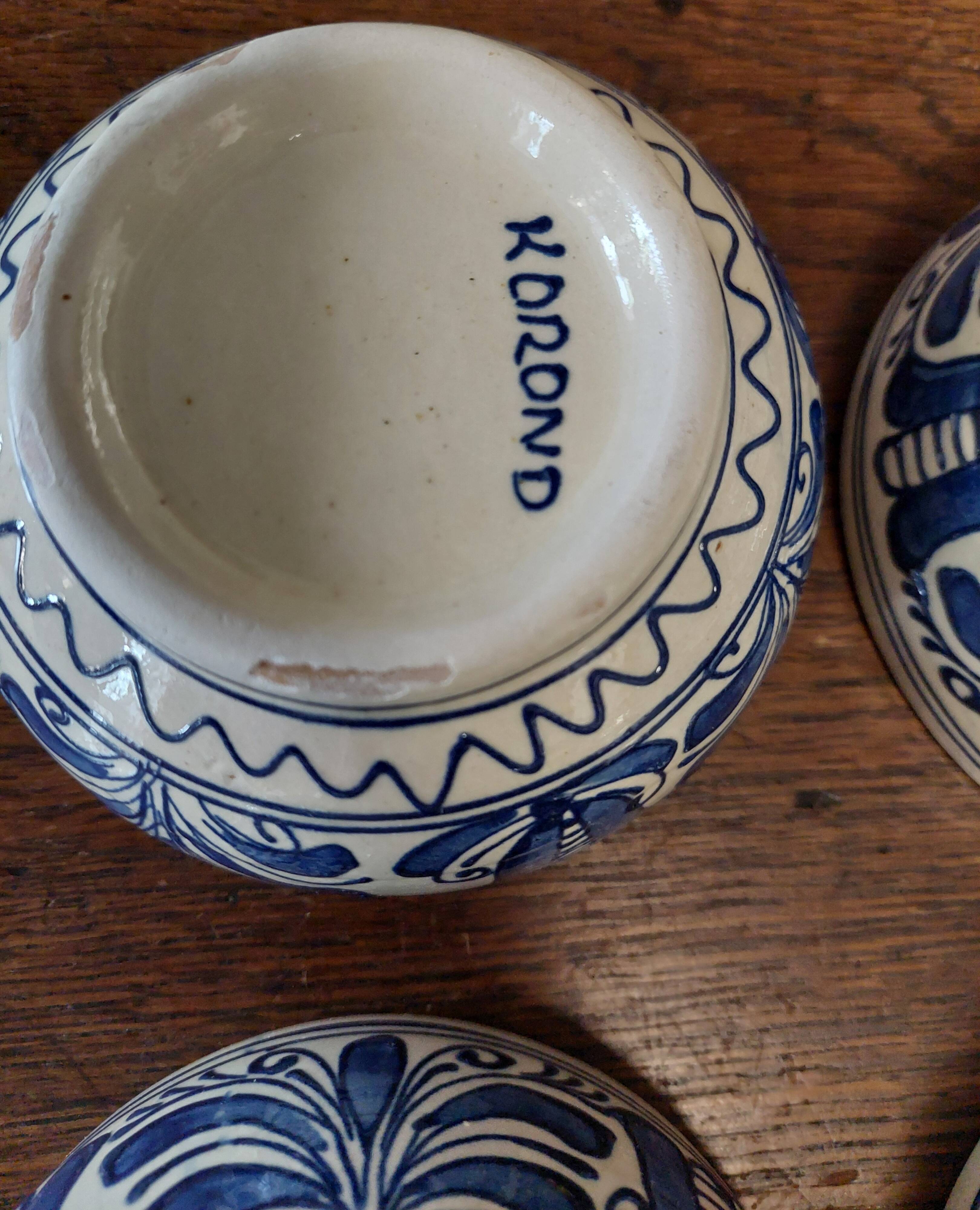 Bowls set of six Korond ceramic Romania 20th century