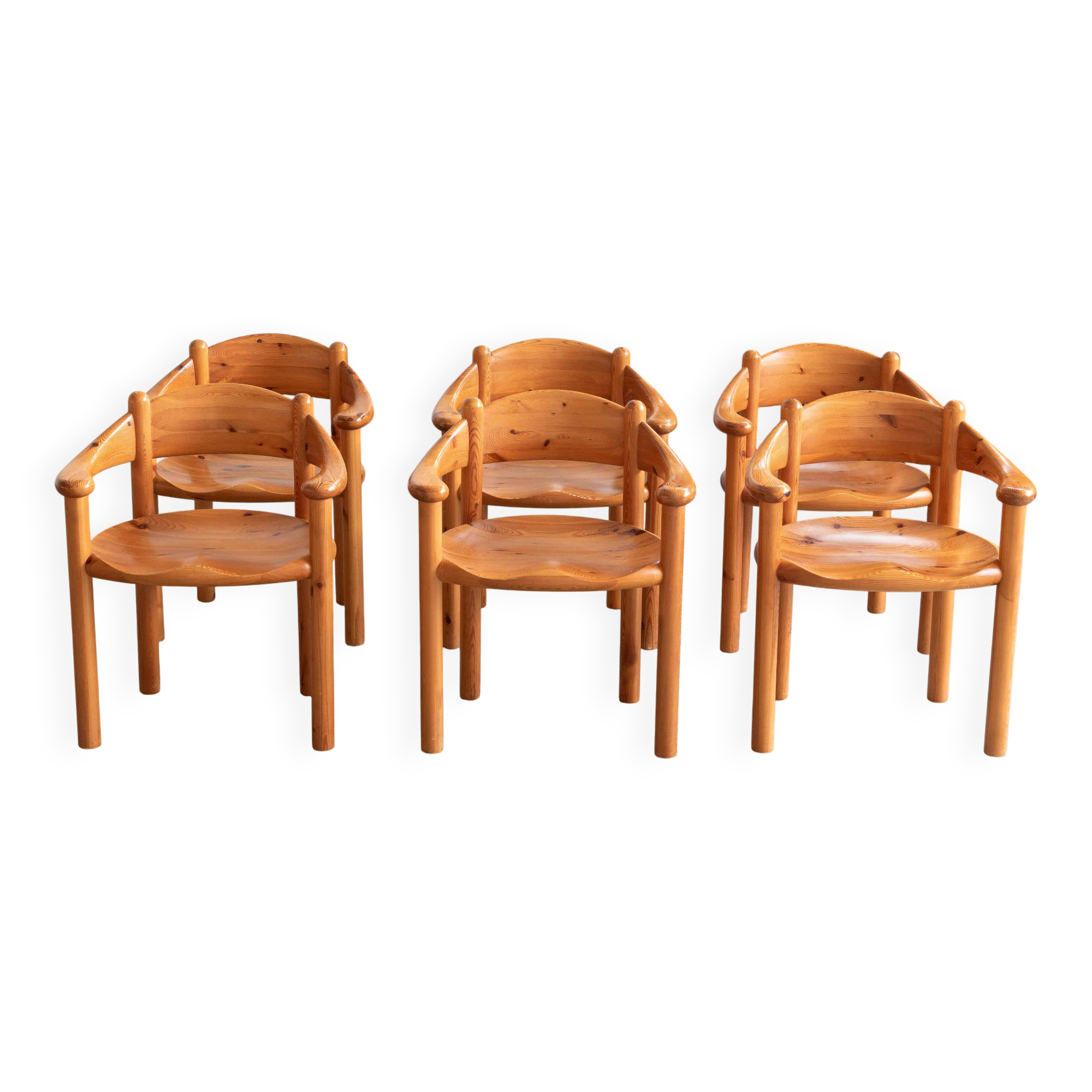 Ensemble de 6 chaises de salle à manger par Rainer Daumiller, années 1970