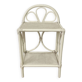 Vintage rattan side table / bedside table