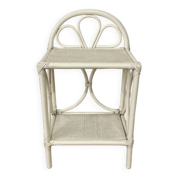 Bout de canapé / Table de chevet en rotin vintage