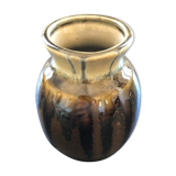 Brown and black flamed vase