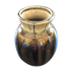 Brown and black flame-colored vase