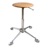 Tabouret à roulettes d'atelier BAO, Vintage Industriel