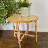 Table basse rotin bambou vintage