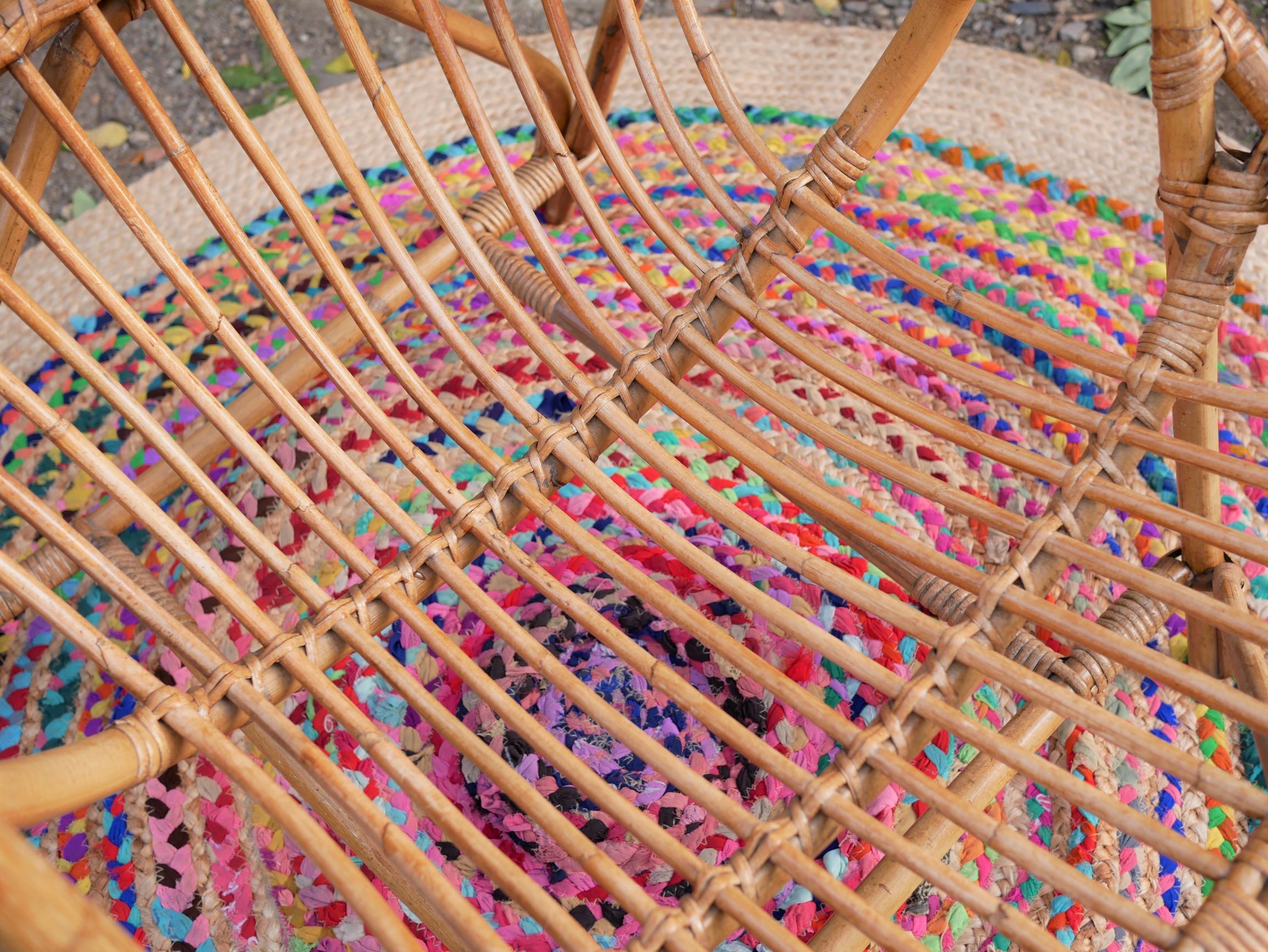 "Shell" vintage armchair rattan