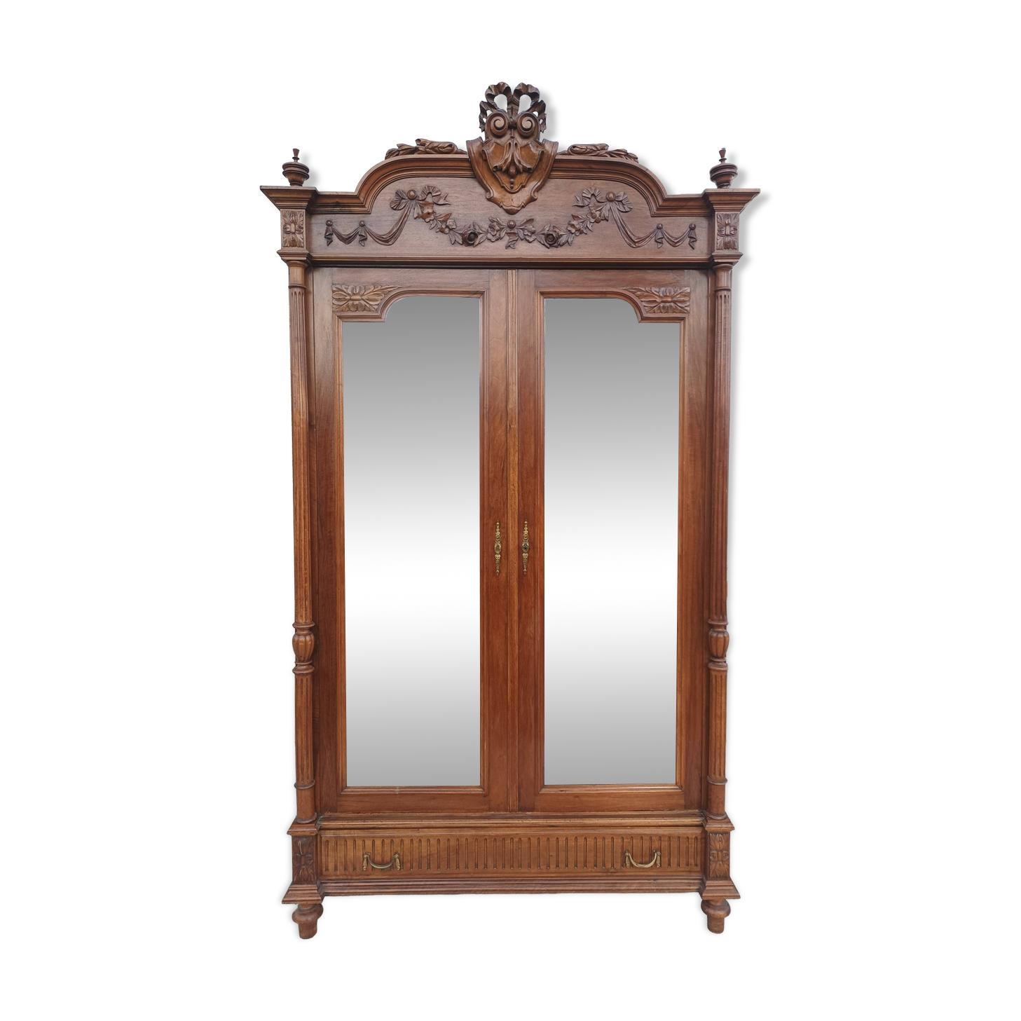 Louis XVI two-door walnut wardrobe